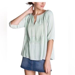 Blu Heaven Muslin Lace Trim Tunic